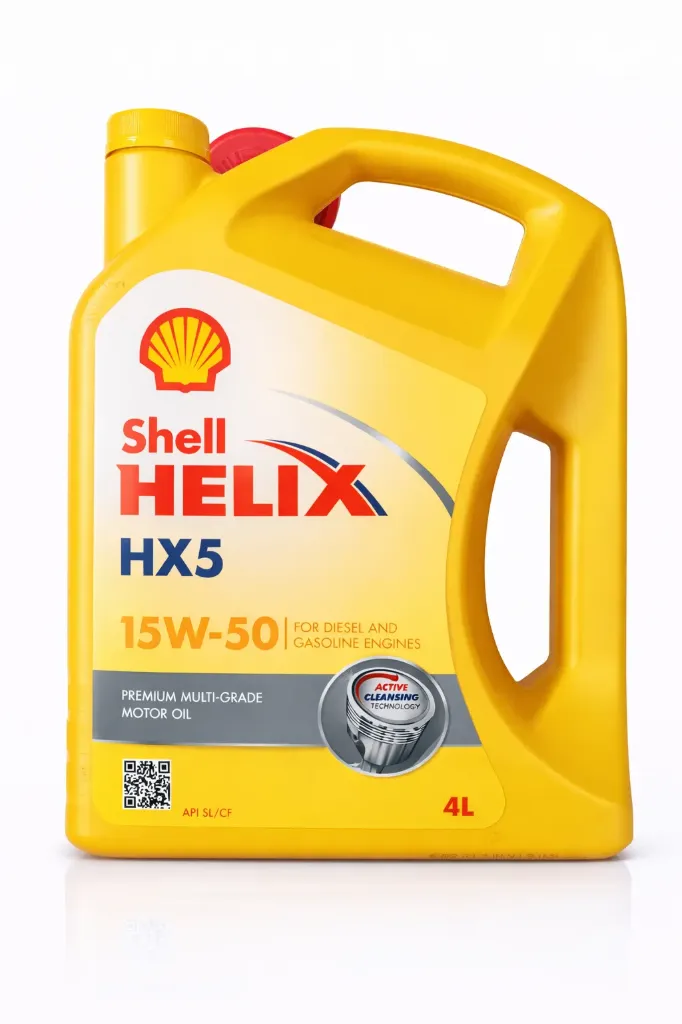 شل اصفر 4 لتر % shell helix hx5 15w-50 4le